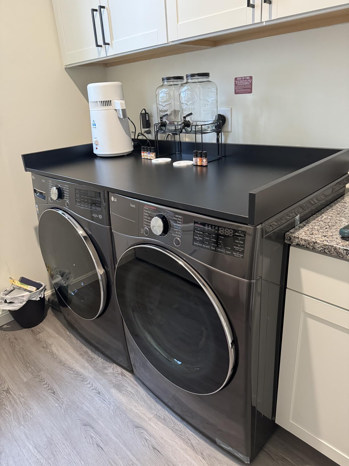 Black washer and dryer topper - washing machine top cover