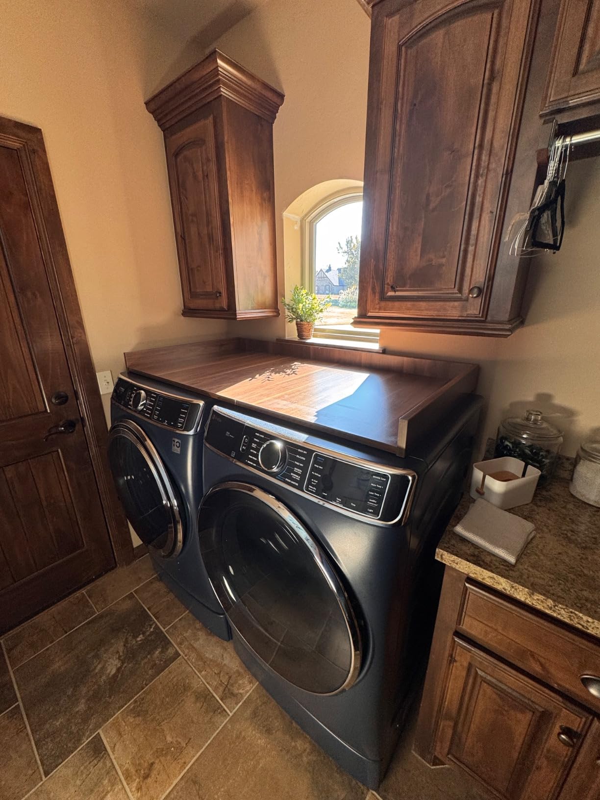 California Walnut Washer Dryer countertop - Laundry Table for Folding Clothes 27.5 x 54