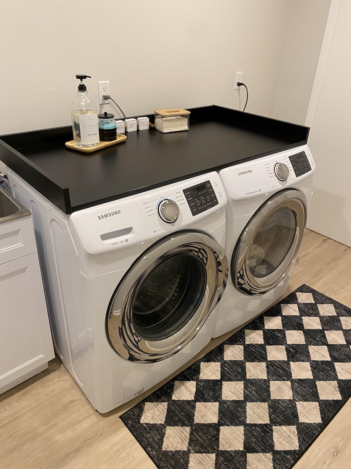 Laundry Table Top for Washer and Dryer, Laundry Room Organization, Large Black