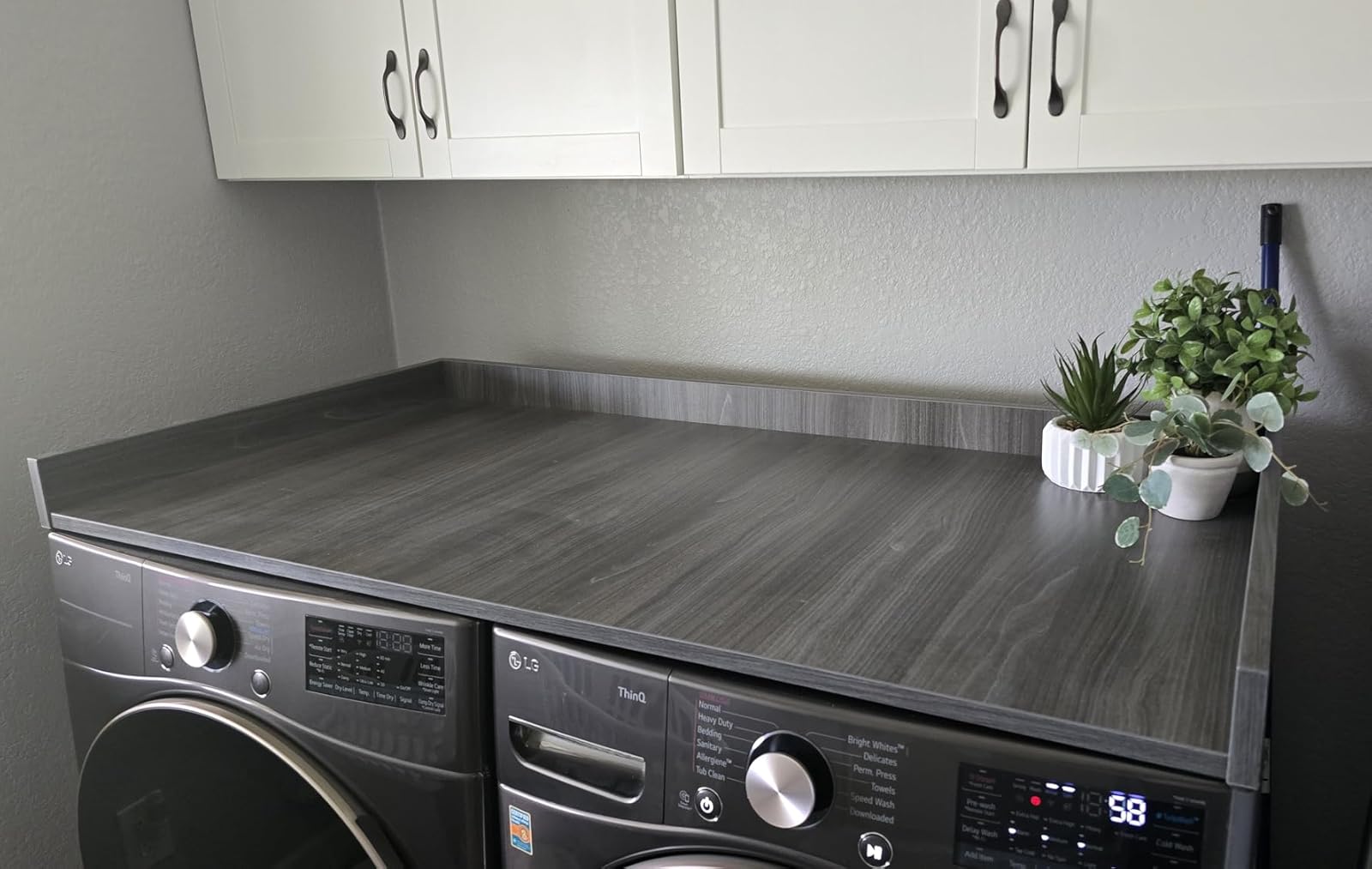 Laundry Countertop Over Washer and Dryer, Washing Machine Countertop Slate Gray
