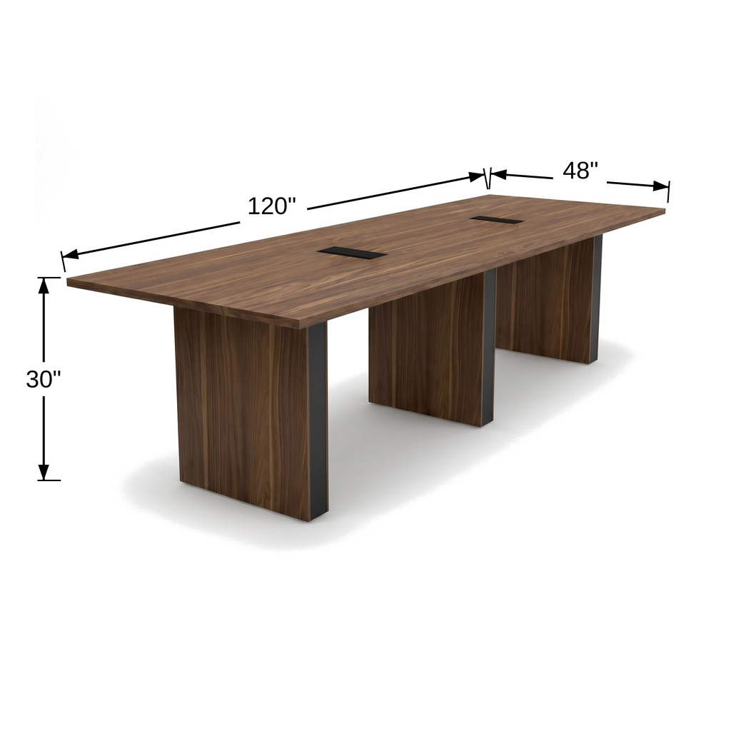 10 ft conference table dimension diagram, 120 by 48 by 30 inches