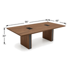 8 ft conference table dimension diagram, 96 by 48 by 30 inches