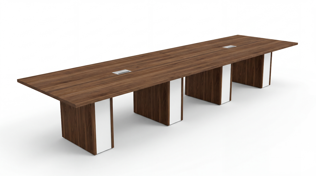 Tenure 16 ft Boardroom Conference Table with Four-Leg Rectangular Base main