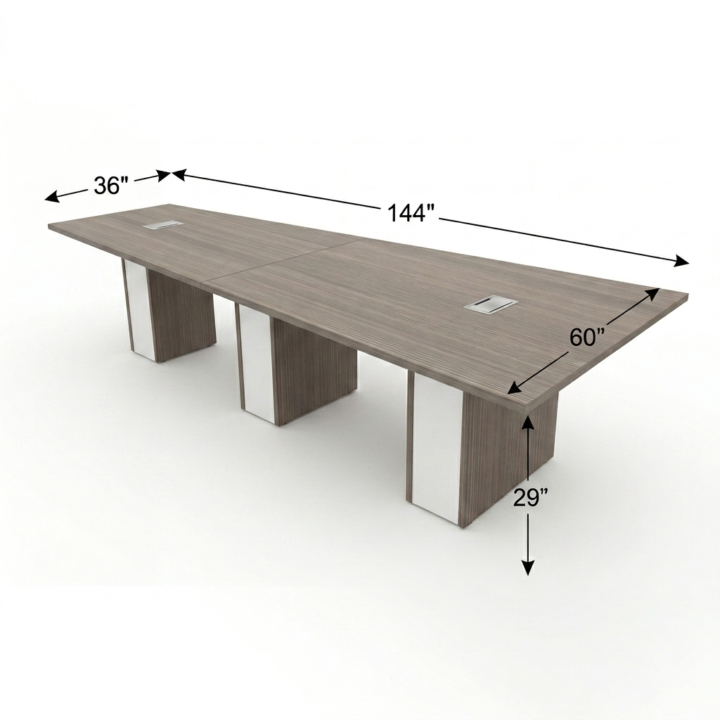 Tenure 12 ft Tapered Conference Table dimensions
