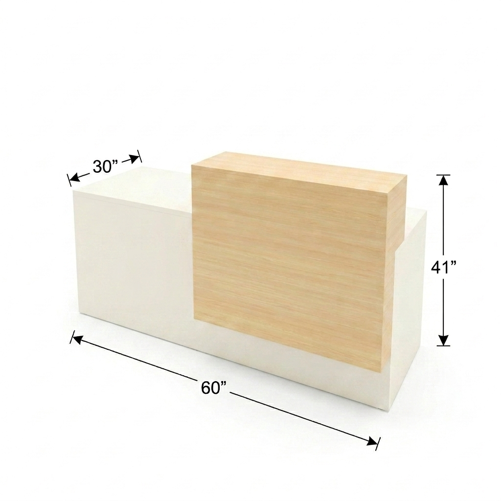 Overture Reception Desk with Lockable Pedestal dimensions