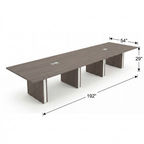 Tenure 16 ft Conference Table with Panel Base dimensions