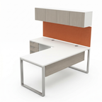 Convergence Open-Frame Worksurface with Wall-Mount Storage main