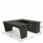 Era U-Shape Executive Workstation with Bridge and Credenza dimensions