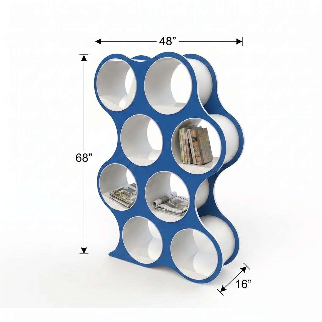 Bolla Eight-Shelf Bookcase dimensions