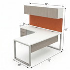 Convergence Open-Frame Worksurface with Wall-Mount Storage dimensions