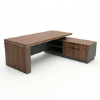 L-Shaped Executive Desk with Lockable Drawers 84in hover