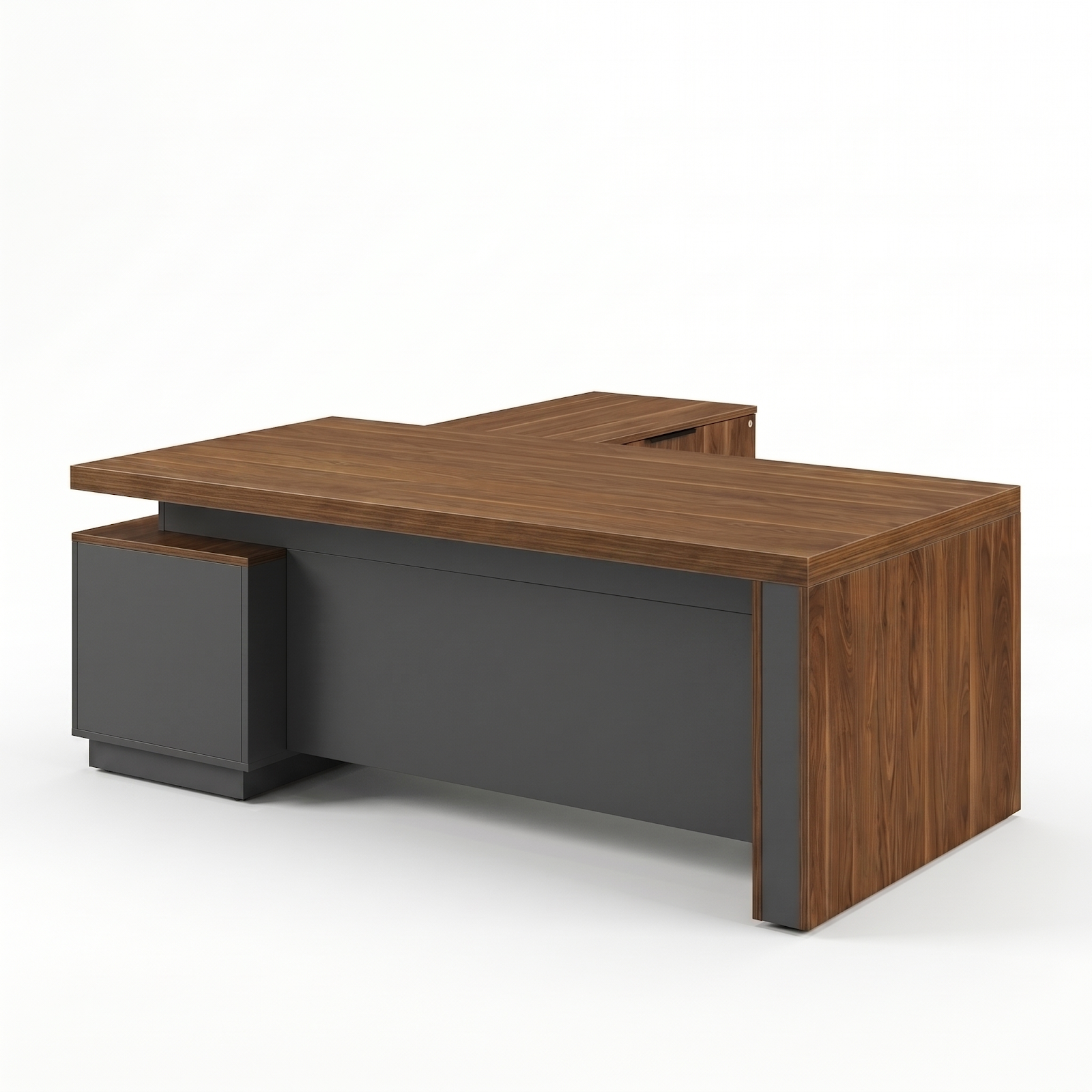 L-Shaped Executive Desk with Lockable Drawers 64in main