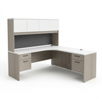 Convergence L-Shape Executive Desk with Hutch and Tackboard main