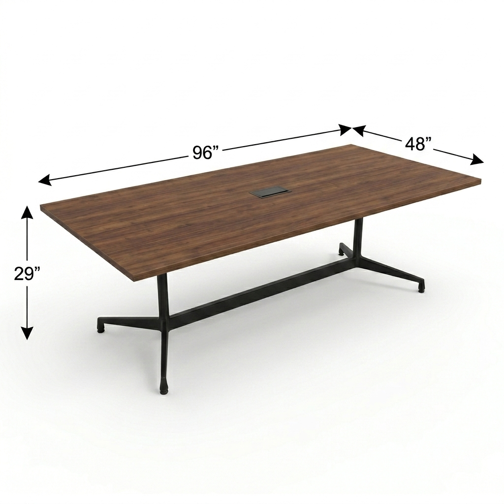 Tenure 8 ft Conference Table with Trestle Base dimensions