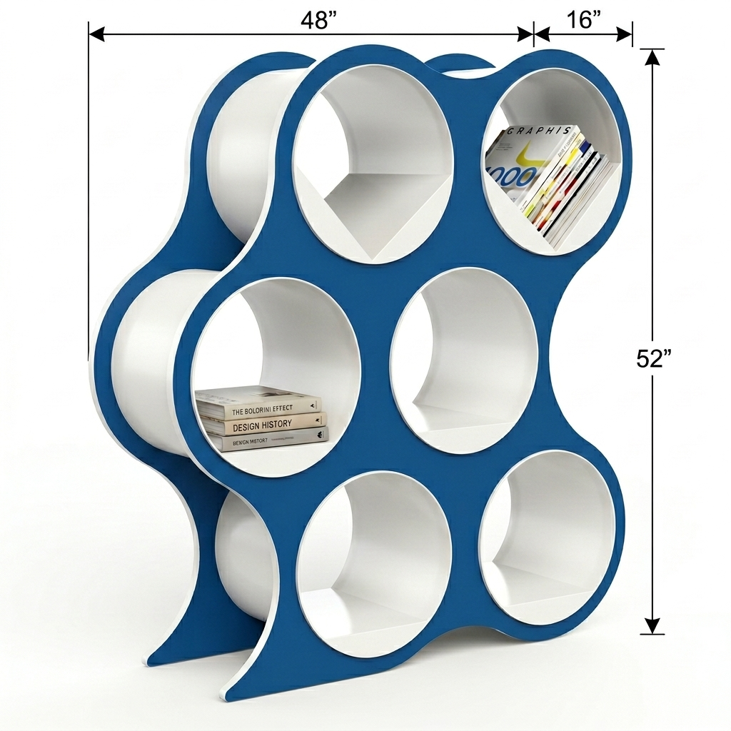 Bolla Six-Shelf Bookcase dimensions