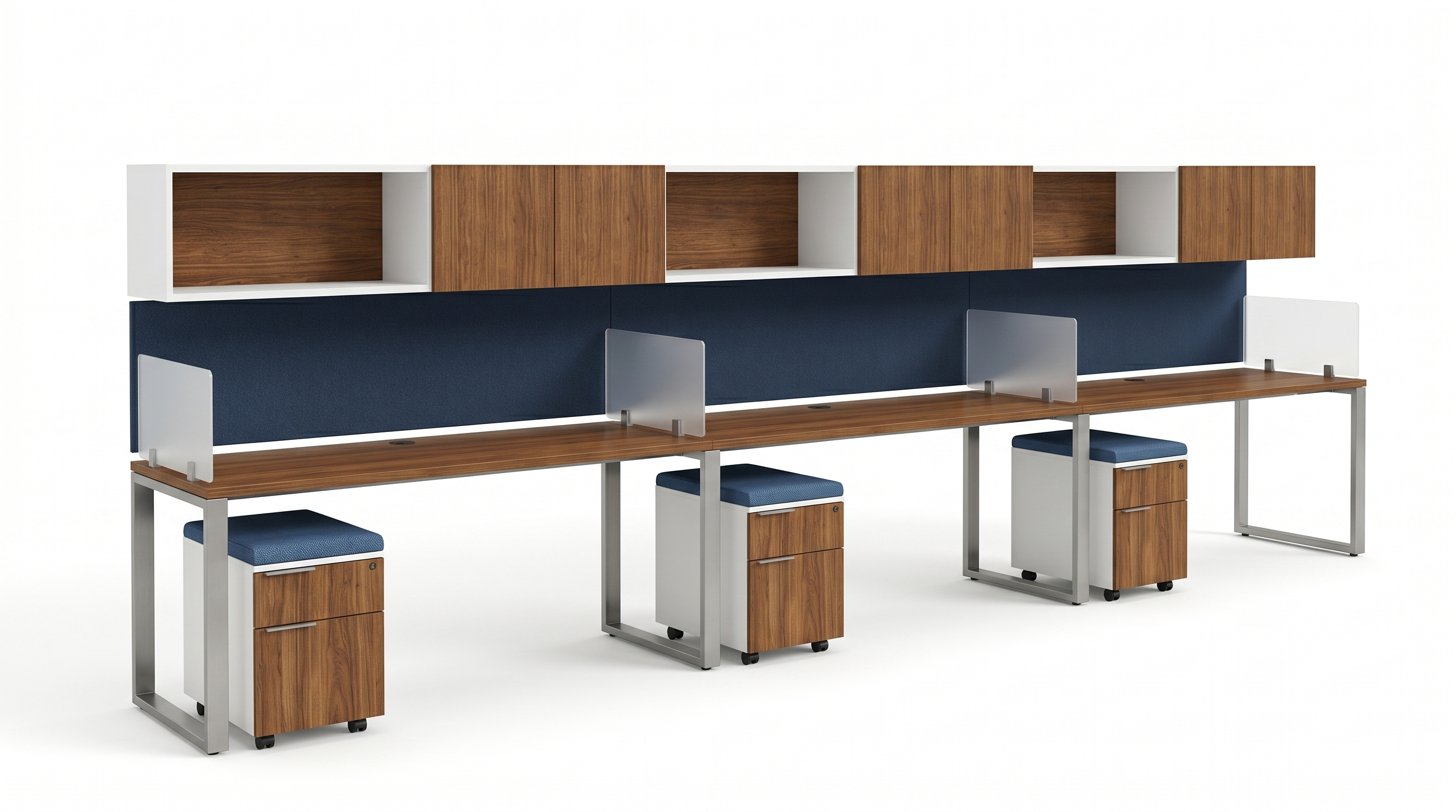 3 person workstation with storage
