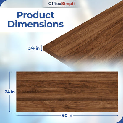 OfficeSimpli Desk Table Top – Made in USA - Desk Top for Sit Stand Desk Frame, Wood Countertop, Butcher Block