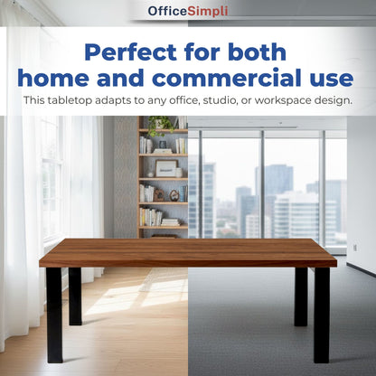 OfficeSimpli Desk Table Top – Made in USA - Desk Top for Sit Stand Desk Frame, Wood Countertop, Butcher Block