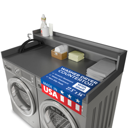 Slate Grey washer dryer countertop in flat charcoal with no woodgrain