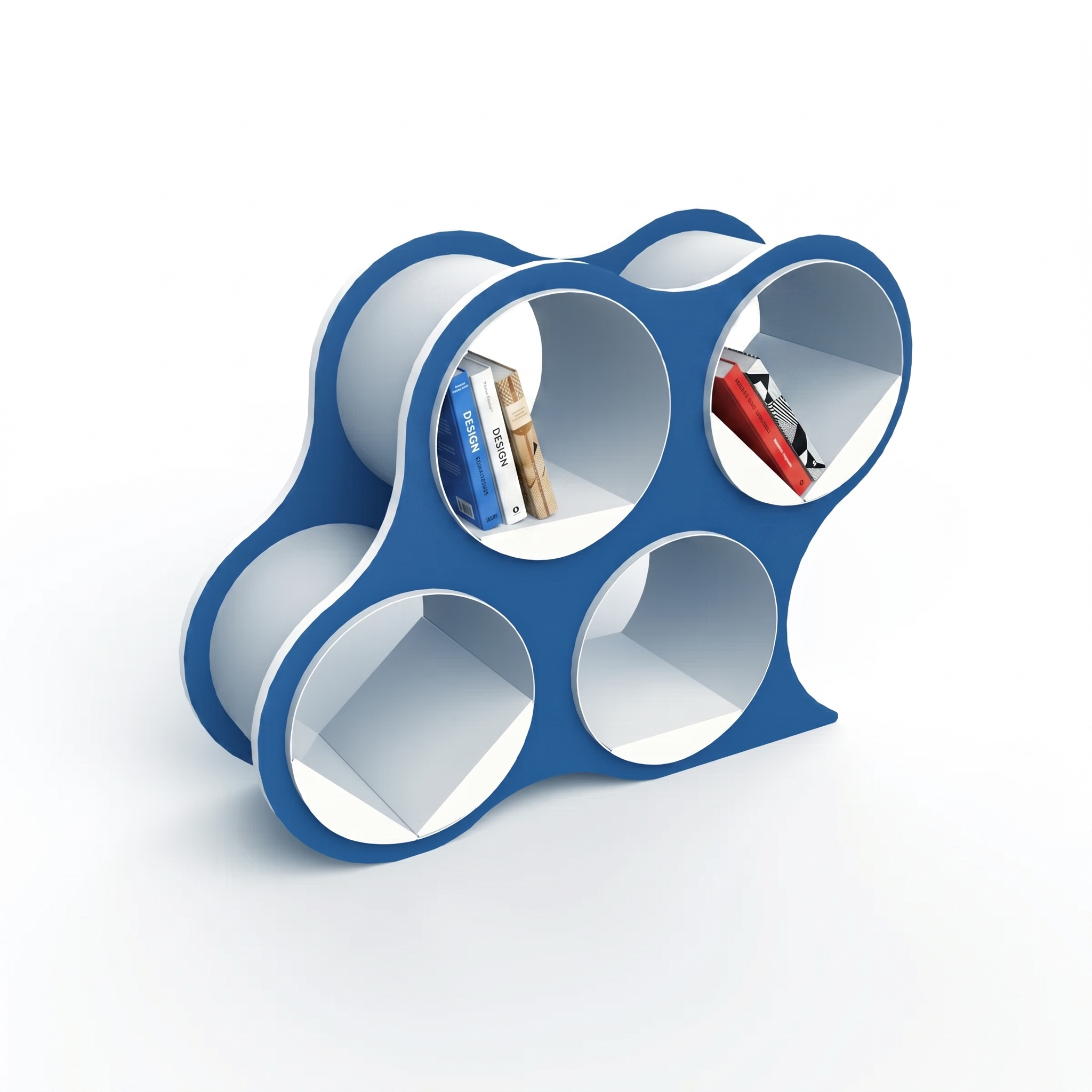 Bolla Four-Shelf Bookcase in Arctic Blue