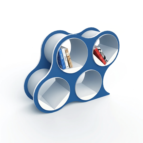 Bolla Four-Shelf Bookcase in Arctic Blue