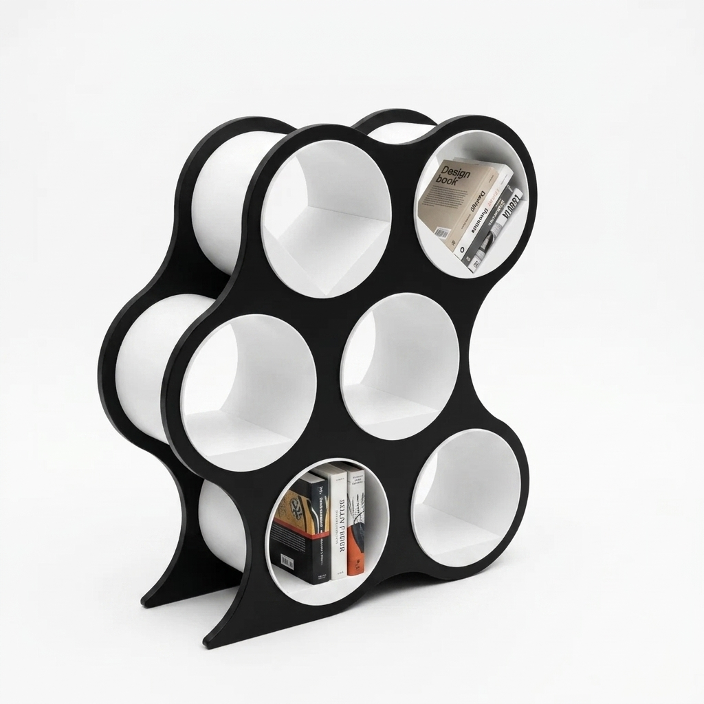 Bolla Six-Shelf Bookcase in Black
