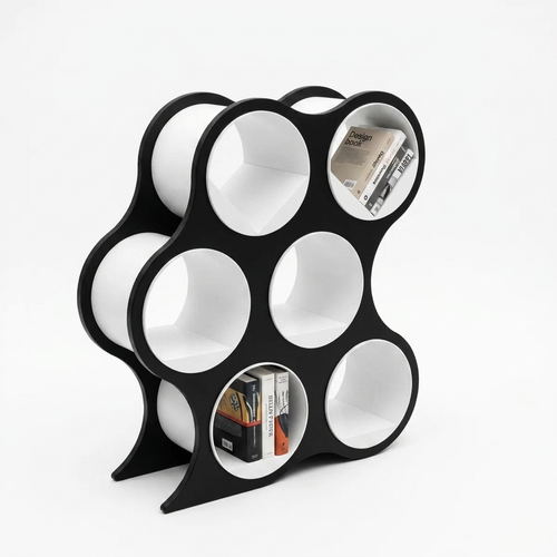 Bolla Six-Shelf Bookcase in Black
