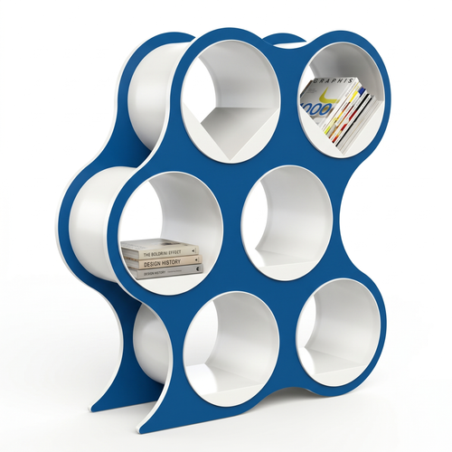 Bolla Six-Shelf Bookcase in Arctic Blue
