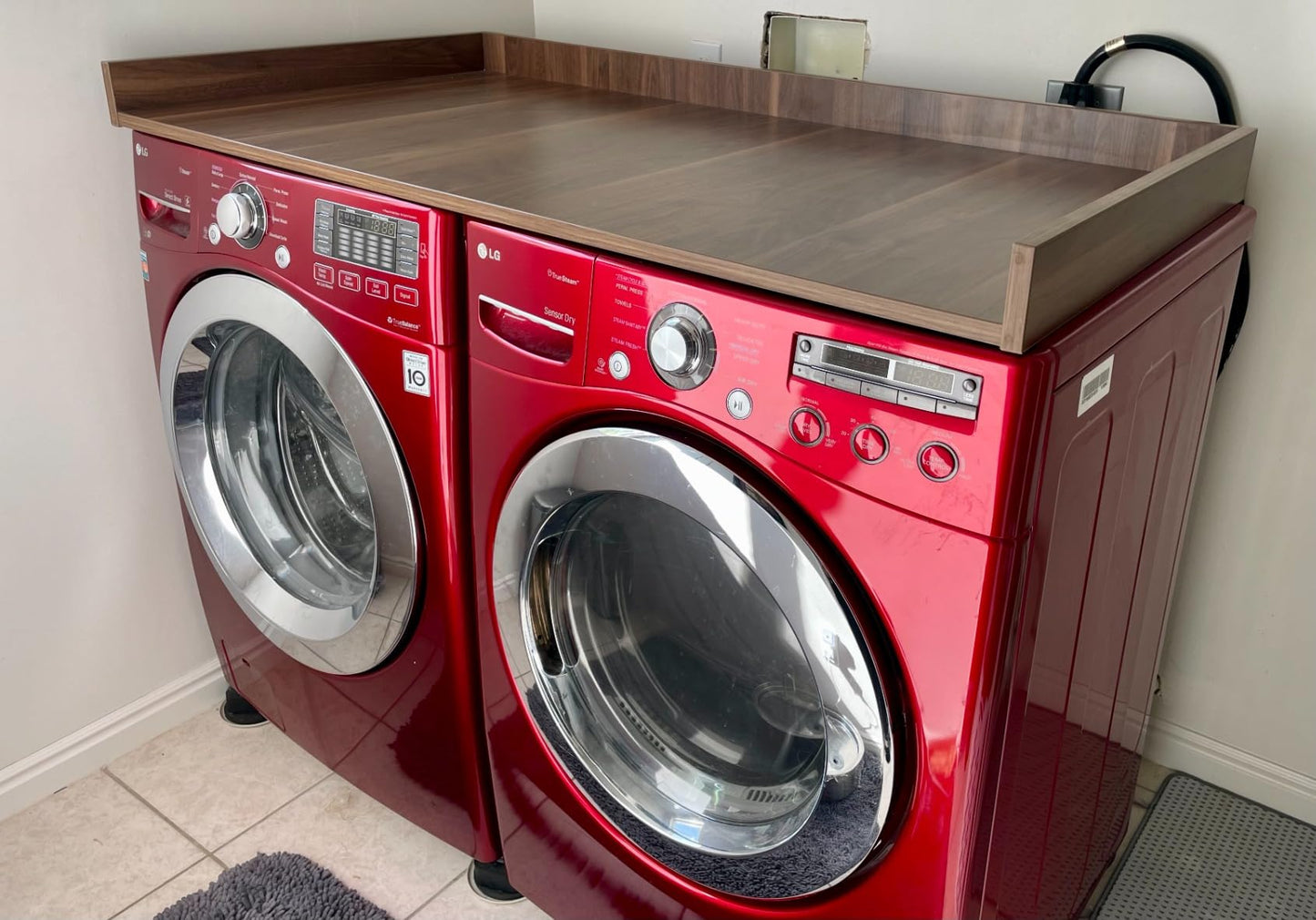 California Walnut washer dryer countertop product review, Red laundry units, red washer dryer units