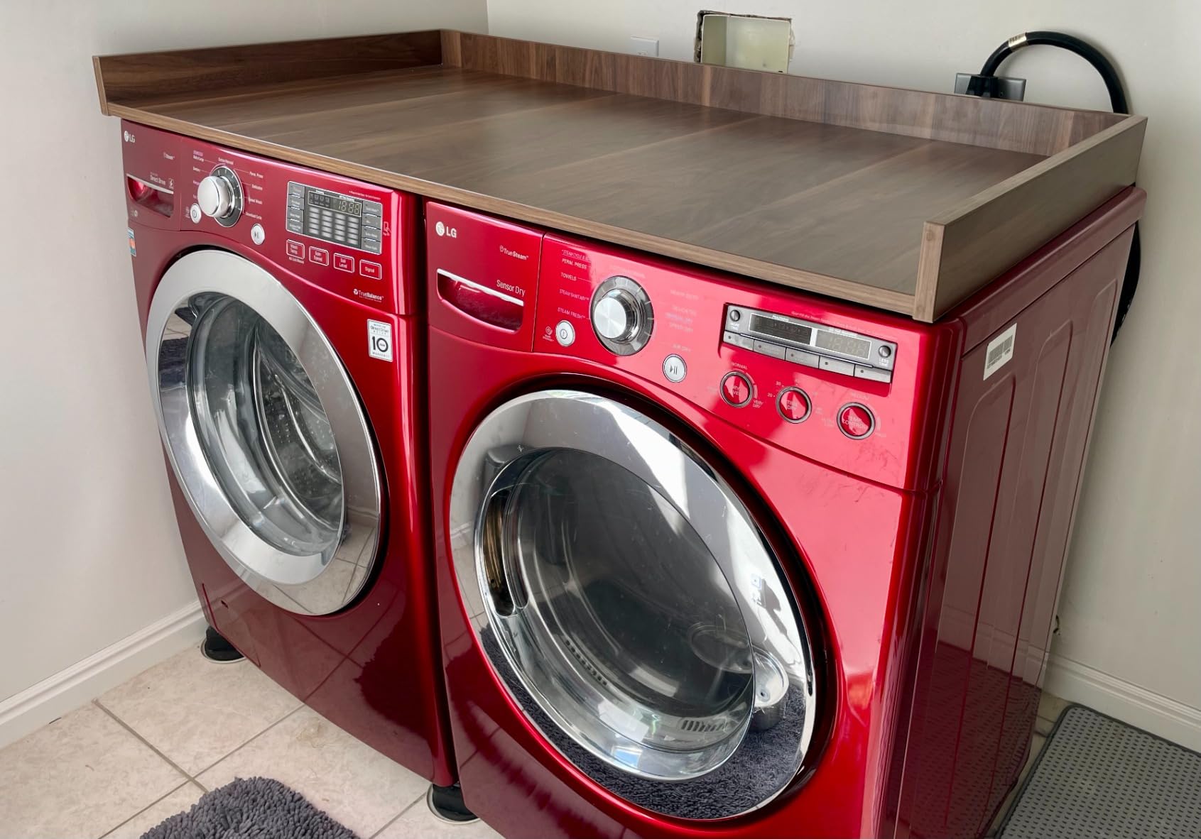 California Walnut washer dryer countertop product review, Red laundry units, red washer dryer units