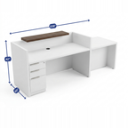 Overture Reception Desk - ADA Compliant dimension diagram, 108 inches wide by 42 inches high