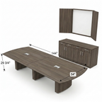 Tenure 12 ft Conference Table with Credenza dimensions 144 x 54 x 29 3/4 inches