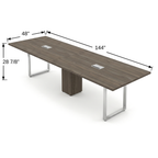 Tenure 12 ft Conference Table with Power dimensions 144 x 48 x 28 7/8 inches