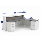 Overture L-Shaped Reception Desk with Storage dimension diagram, 94 inches wide by 42 inches high