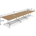Tenure 16 ft Large Rectangular Conference Table dimensions 192 x 54 x 28 7/8 inches