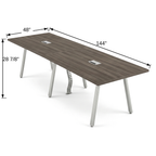 Tenure 12 ft Minimal Conference Table with A-Frame Base dimensions 144 x 48 x 28 7/8 inches