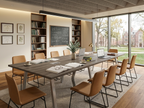 144 inch conference table with a silver A-frame base in a seminar room