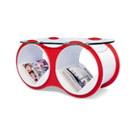 Bolla office coffee table with glass top in red