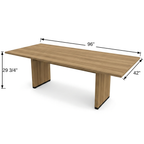 Tenure 8 ft Rectangular Meeting Table dimensions 96 x 42 x 29 3/4 inches