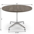 Tenure 42 in Round Meeting Table with Venice X-Base dimensions 42 inch diameter x 29 inches high