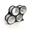 Bolla short four-shelf bookcase in black