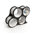 Bolla short four-shelf bookcase in black