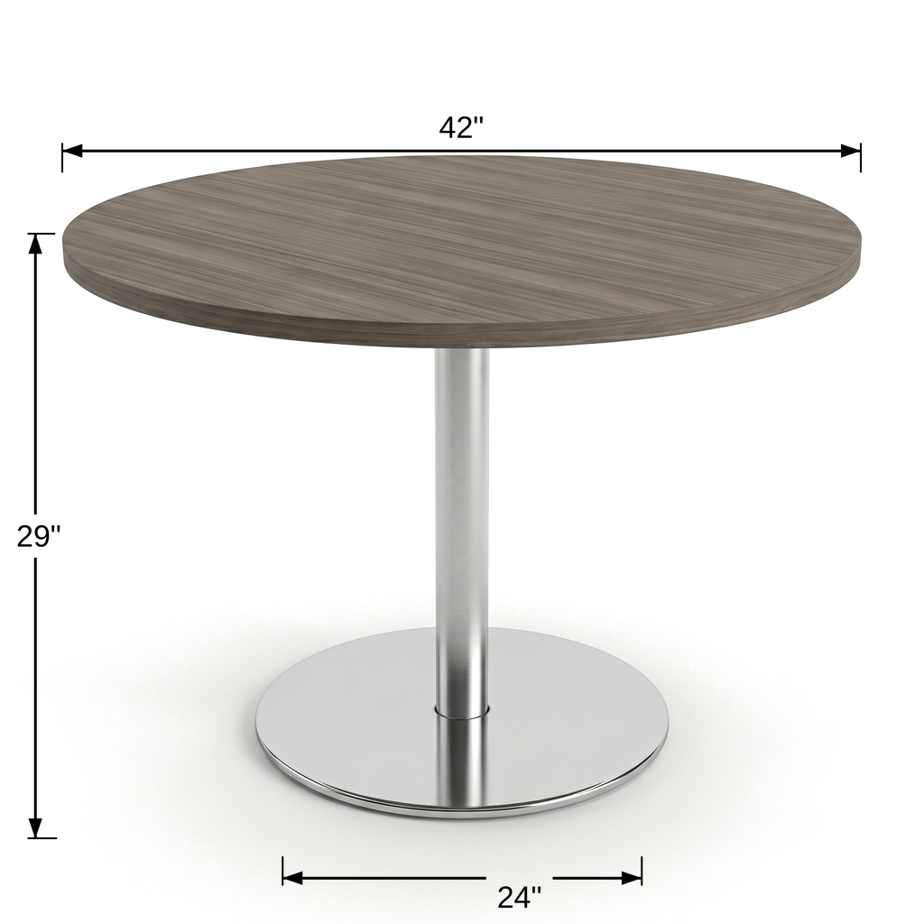 Tenure 42 in Round Meeting Table dimensions 42 inch diameter x 29 inches high