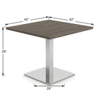 Tenure 42 in Square Meeting Table dimensions 42 x 42 x 29 inches