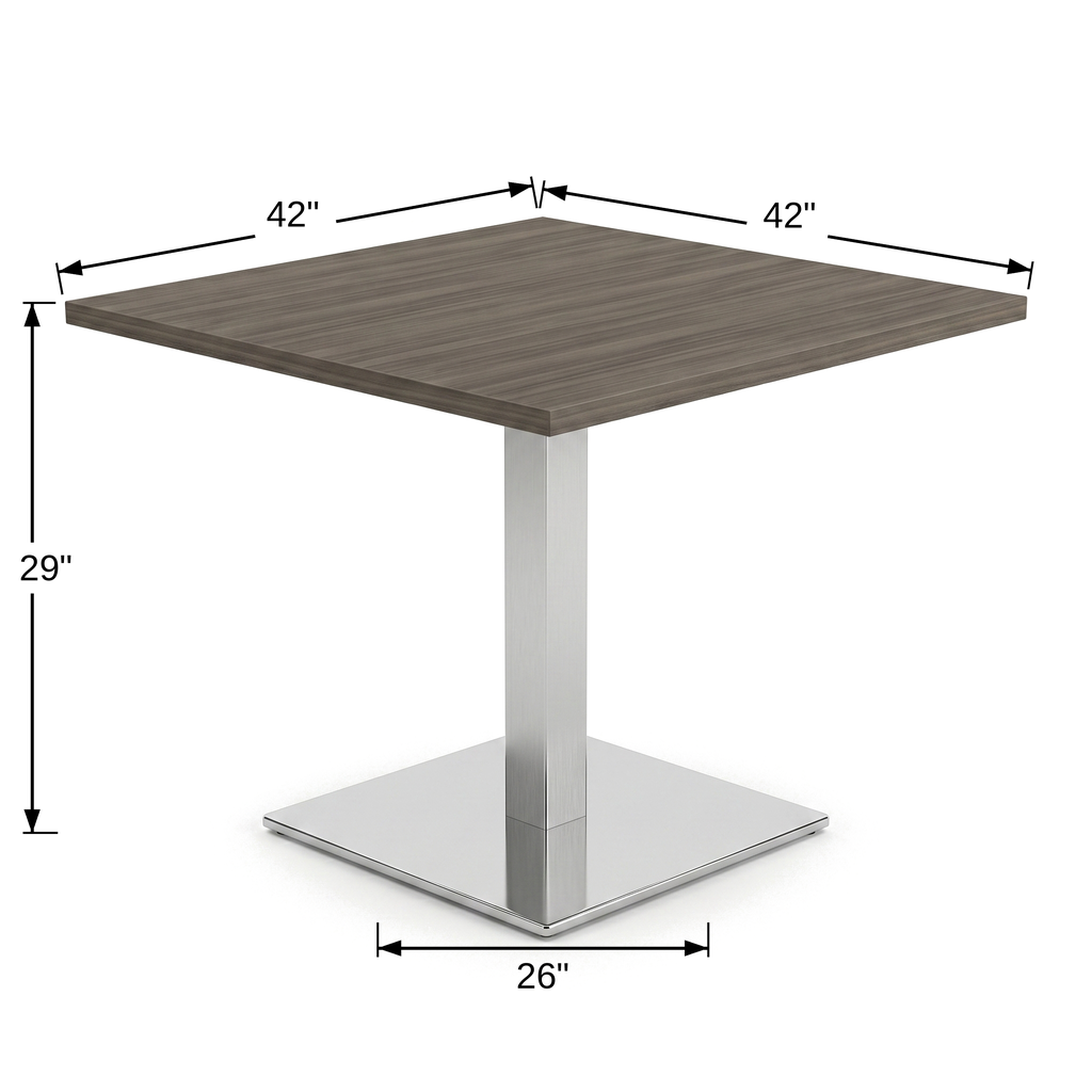 Tenure 42 in Square Meeting Table dimensions 42 x 42 x 29 inches