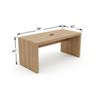 Confluence Standing Height Parsons Table, Thick Panel dimension diagram, 96 inches wide, 42 inches deep, 42 inches high