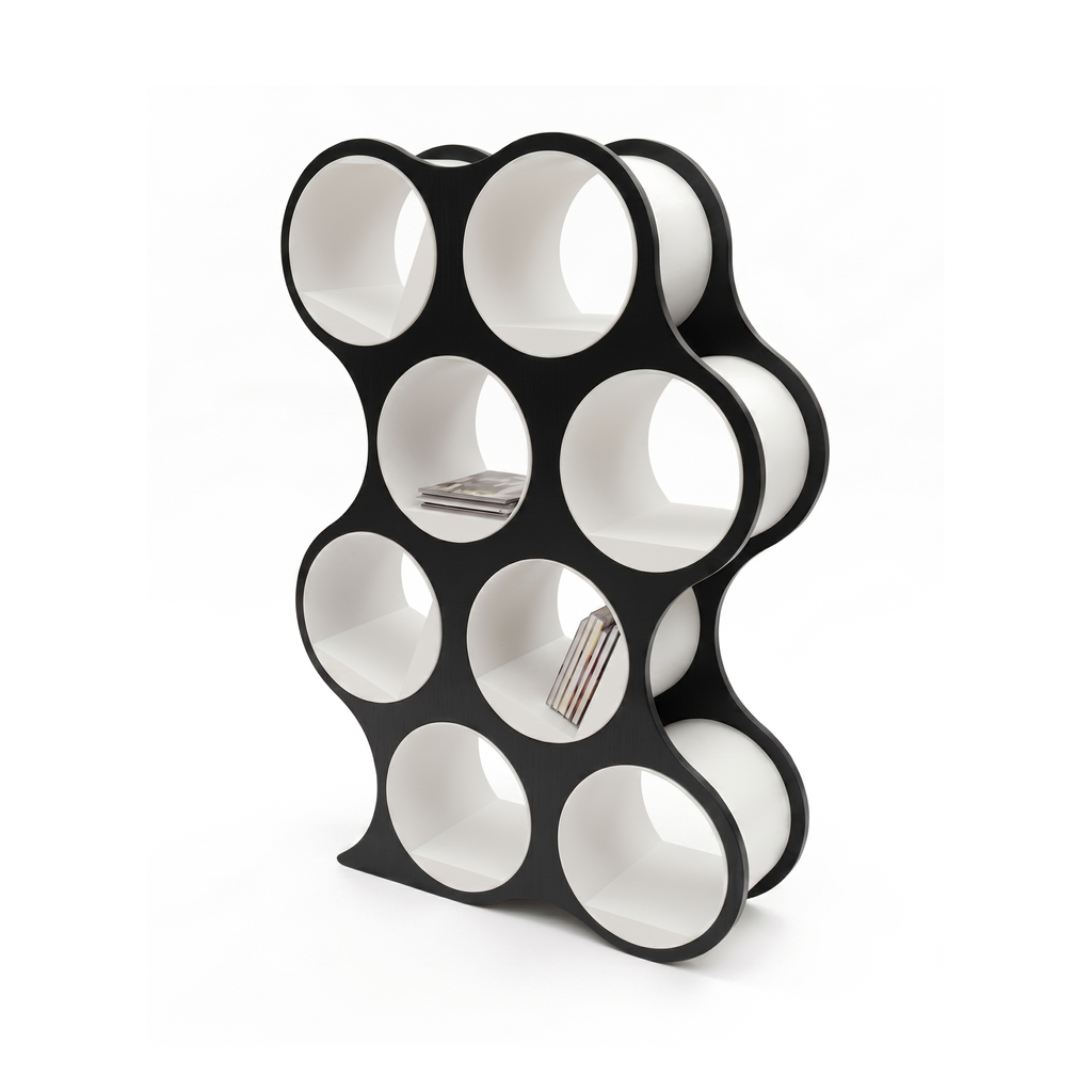 Bolla tall eight-shelf bookcase in black