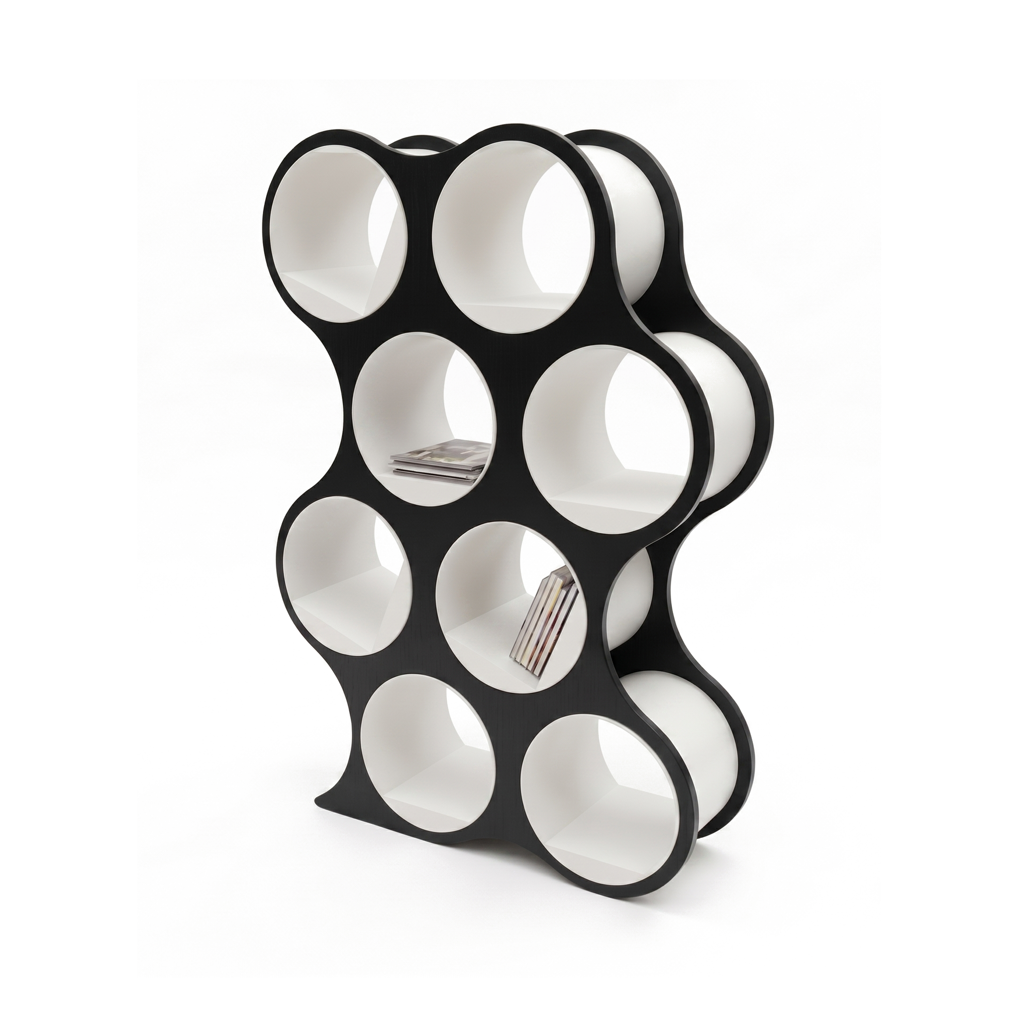 Bolla tall eight-shelf bookcase in black