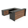 U shaped reception desk with credenza