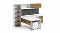 Workstation with bookcase